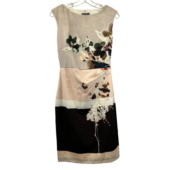 Phase Eight Floral Sheath Dress Sleeveless Multicolored Size 6 Zip - Picture 1 of 9
